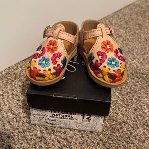 Toddler Huarache Sandals with Colorful Floral Design